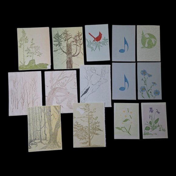 Sarah Gwen Frostic Postcard Blank Card Block Prints Mini Vintage Nature Michigan - Picture 2 of 16